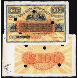 Union Bank of Scotland, Ltd, Archival Specimen, 1921-23 Issue.