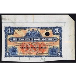 Union Bank of Scotland, Ltd, Archival Specimen, 1924 Issue.