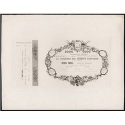 La Sociedad Del Creditio Cantabro Unlisted Proof Banknote.