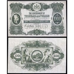 Government of Trinidad and Tobago, 1914 $1000 Color Trial Specimen, Unique in Private Hands.