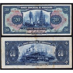 Banco Comercial De Maracaibo, 1929 Issue.