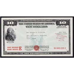 U.S. $10, War savings Bond Series E.