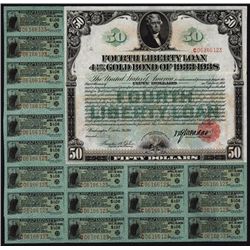 U.S. $50 Fourth Liberty Loan, 4 1/4% Gold Bond of 1933-1938.