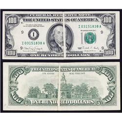 U.S., FRN $100, 1990, Fr.#2173-I, Minneapolis, MN, Error Fold over.