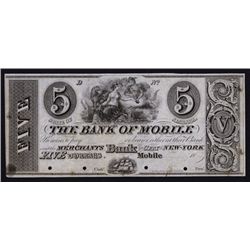 Bank of Mobile, ca.1830's Obsolete Proof.