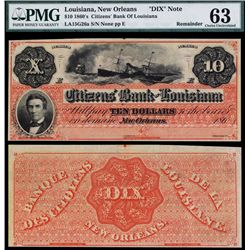 Citizens' Bank of Louisiana, 1860's “DIX” Note.