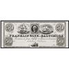 Image 1 : Franklin Bank of Baltimore, 1830-40's Proof Obsolete Banknote.