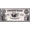 Image 1 : Conway Bank, 1854 Proof Obsolete Banknote.