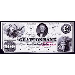 Grafton Bank, 1854 Proof Obsolete Banknote.