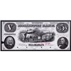 Image 1 : Holliston Bank, 1854 Proof Obsolete Banknote.