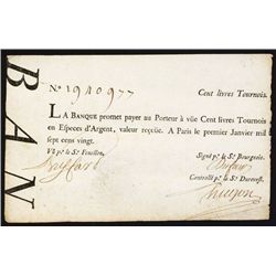 La Banque (Royale), January 1, 1720, John Law Paper Currency Note From Ford Collection.