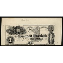 Connecticut River Bank ca.1830's Obsolete Proof.