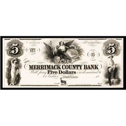 Merrimack County Bank ca.1830's Obsolete Proof.