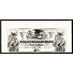 Rockingham Bank ca.1830's Obsolete Proof.