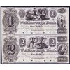 Image 1 : Wolfborough Bank, 1839 Issue Obsolete Uncut Pair Color Specimen in Brown.
