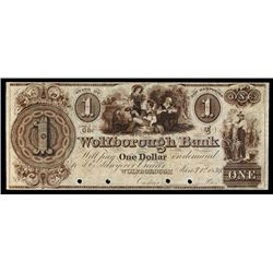 Wolfborough Bank, 1839 Issue Obsolete Color Specimen in Brown.