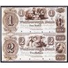 Image 1 : Wolfborough Bank, 1839 Issue Obsolete Uncut Pair Color Specimen in Brown.