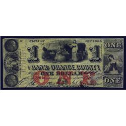 Bank of Orange County, NY Obsolete Banknote.