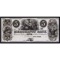 Merchants' Bank, ca.1830's Obsolete Proof.