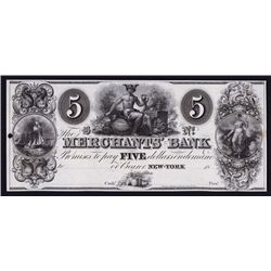 Merchants' Bank, ca.1830's Obsolete Proof.