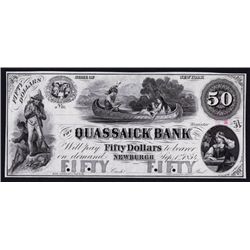 Quassaick Bank, 1850's Proof Obsolete Banknote.