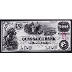 Quassaick Bank, 1850's Proof Obsolete Banknote.
