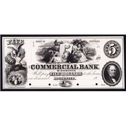 Commercial Bank of Rochester, 1850's Proof Obsolete Banknote.