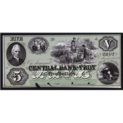 Central Bank of Troy, 1859 Proof Obsolete Banknote.
