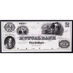 Mutual Bank, 1850's Proof Obsolete Banknote.