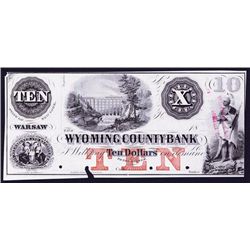 Wyoming County Bank, 1850's Proof Obsolete Banknote.