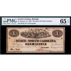 State of North Carolina, 1863 Issue.