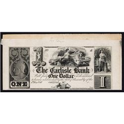 Carlisle Bank, 1841 Issue Obsolete Proof.