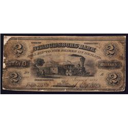 Stroudsburg Bank Obsolete Banknote.