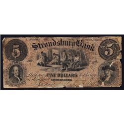 Stroudsburg Bank Obsolete Banknote.