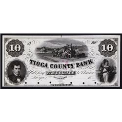 Tioga County Bank, 1857 Proof Obsolete Banknote.