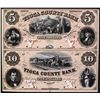 Image 1 : Tioga County Bank, 1857 Uncut Full Color Proof Sheet of 2.