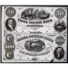 Image 1 : Tioga County Bank, 1857 Uncut Proof Sheet of 2.