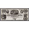 Image 1 : Exchange Bank of Virginia $15 Denomination, ca.1830's Obsolete Proof.
