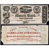 Image 1 : Miner's Bank Obsolete - Advertising Note “City Hack Line Carriages” On Back.