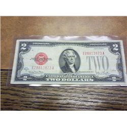 1928-G TWO DOLLAR US NOTE RED SEAL