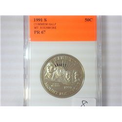 1991-S MT. RUSHMORE HALF DOLLAR PR67