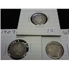 Image 1 : 1902-O,07-S & 08-D BARBER DIMES
