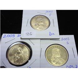 2003 P/D/S SACAGAWEA DOLLARS UNC'S & PROOF