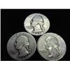 Image 1 : 1942, 45 & 49-D WASHINGTON SILVER QUARTERS