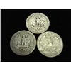 Image 2 : 1942, 45 & 49-D WASHINGTON SILVER QUARTERS
