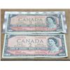 Image 1 : 2-1954 CANADA TWO DOLLAR BILLS