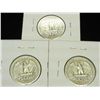 Image 2 : 1941, 42 & 43 WASHINGTON SILVER QUARTERS