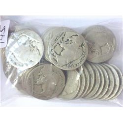 ROLL OF 40 UNDATED BUFFALO NICKELS