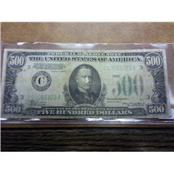 1934-A $500 BILL AS SEEN