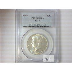 1965 SMS KENNEDY HALF DOLLAR PCGS SP66